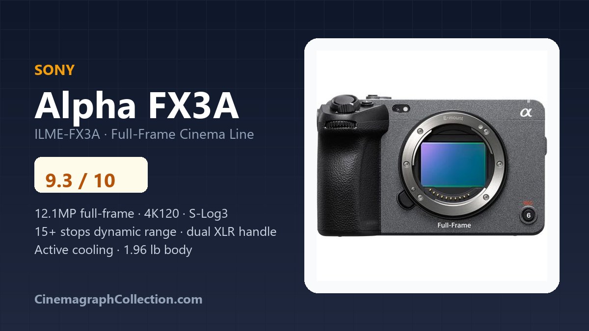 Sony Alpha FX3A full-frame Cinema Line camera with 4K120 and 15+ stops dynamic range